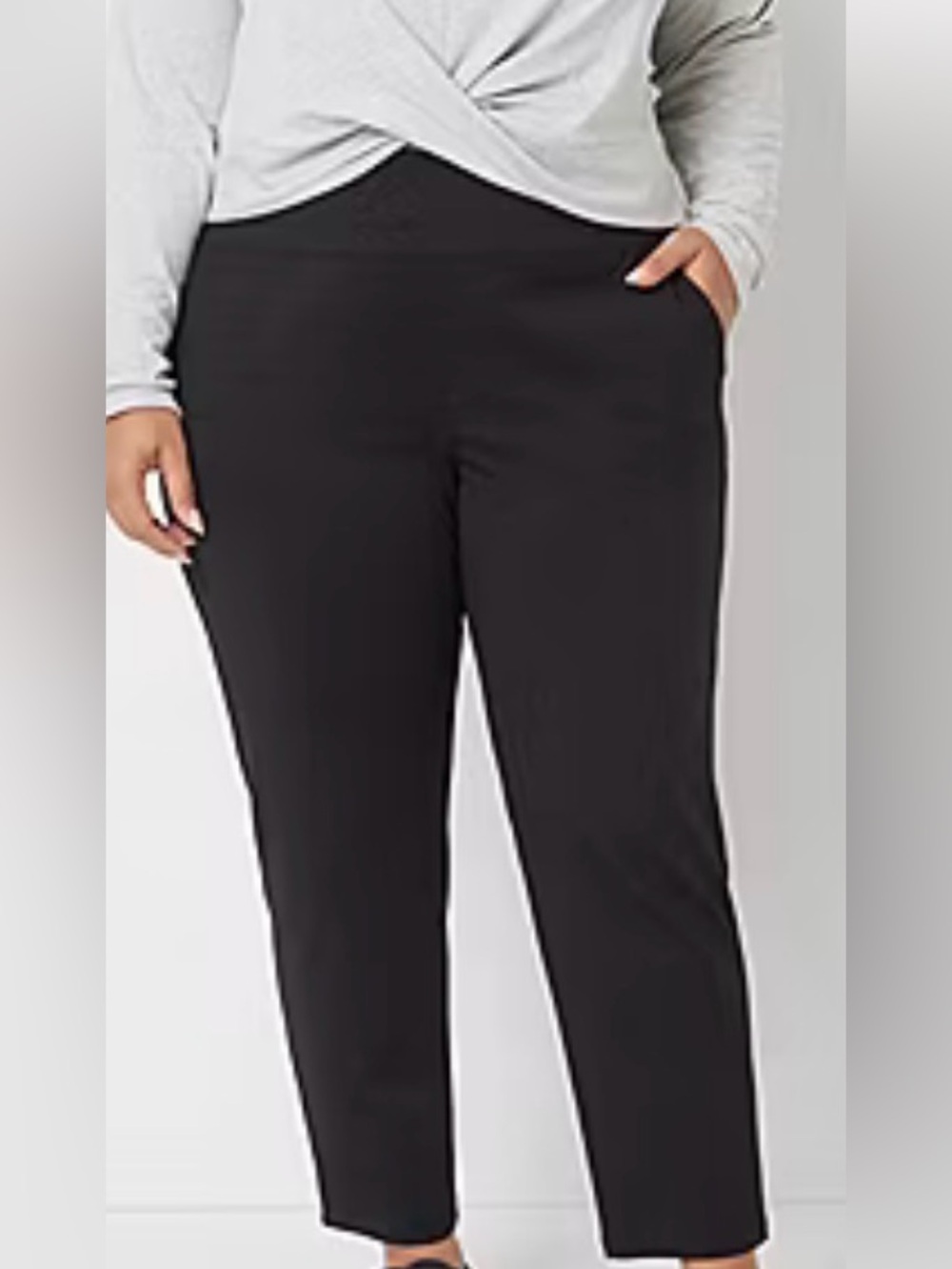 Luxe Black Cropped Ankle Pants